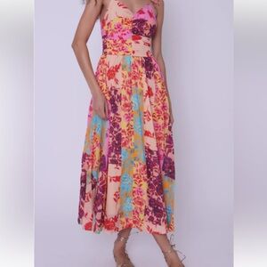 Vibrant Floral Love the Label Micah Midi Dress- Paradise Lost Print- Small